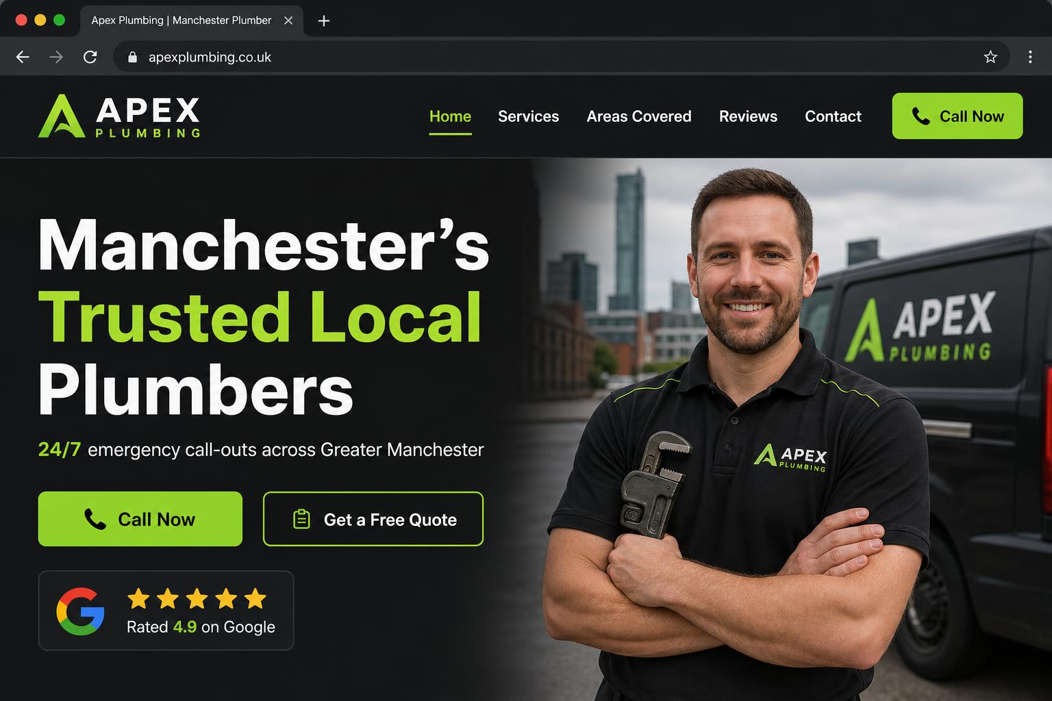 Trades & Construction web design example