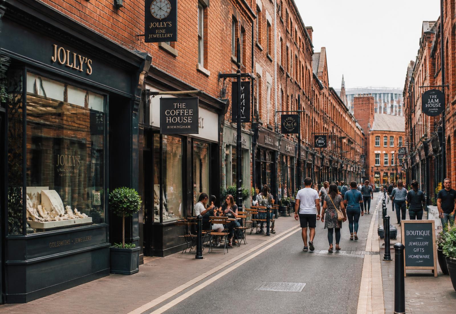 Independent shops and cafés in Birmingham's Jewellery Quarter