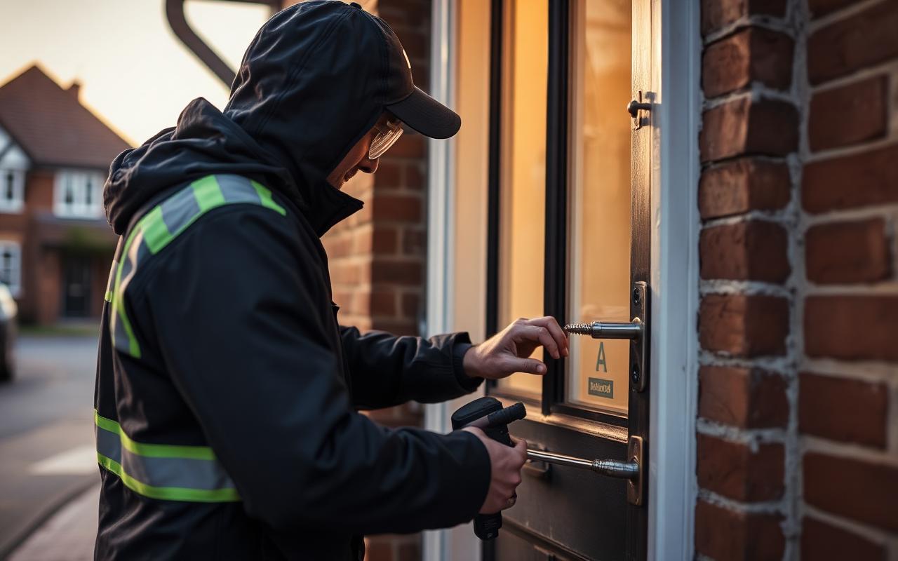 Emergency locksmith helping a customer regain access to their home.