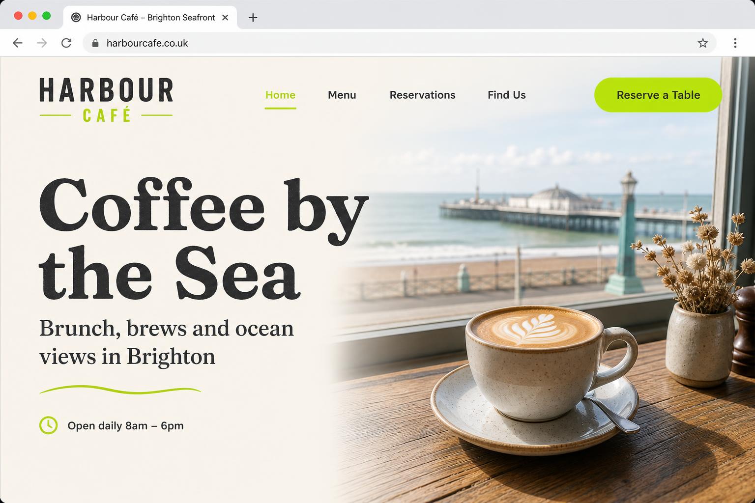 Hospitality web design example
