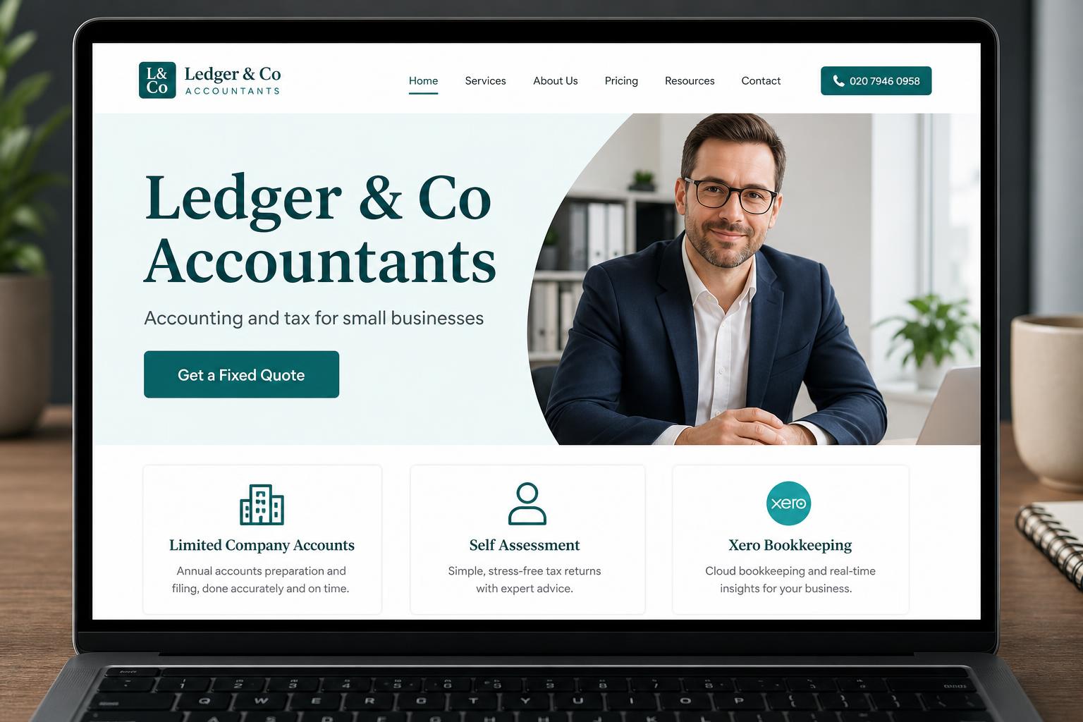 Ledger & Co Accountants website screenshot