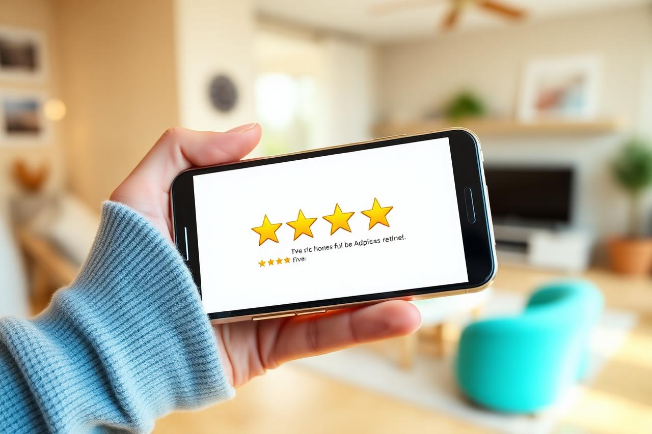 Customer leaving a positive online review for a pest control company.