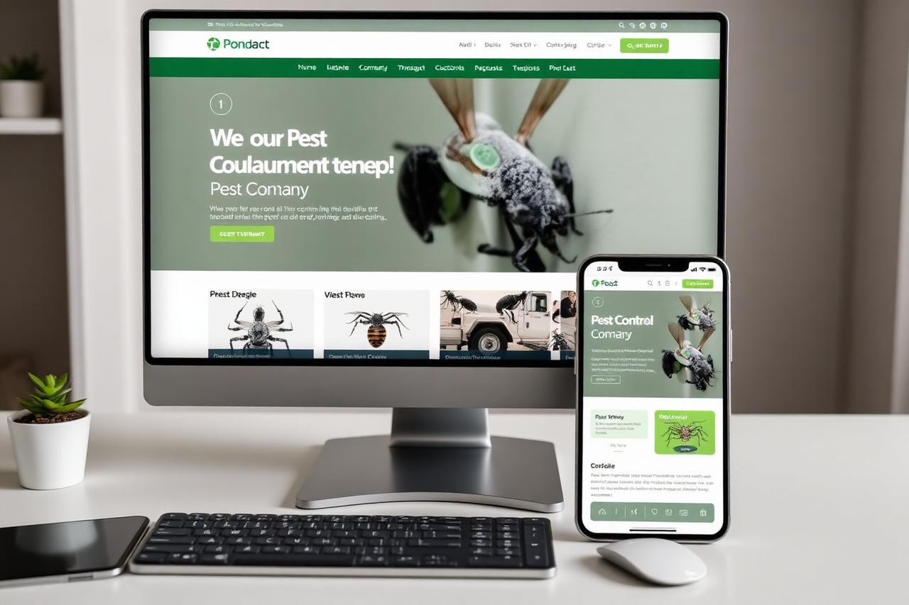 Responsive pest control website design.