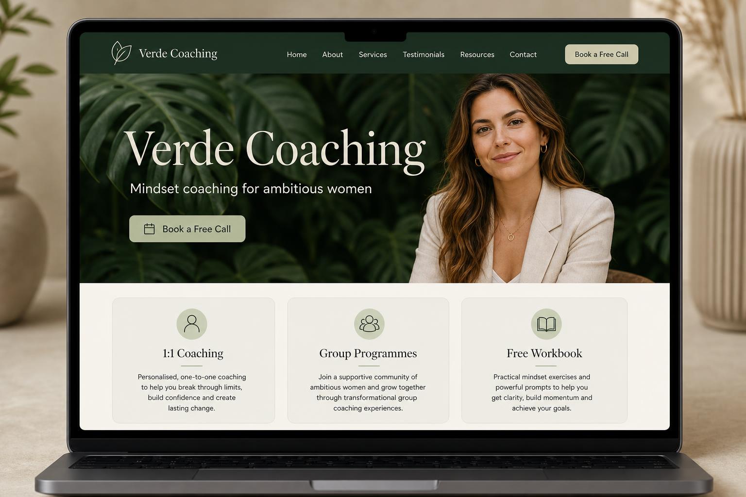 Verde Coaching website screenshot